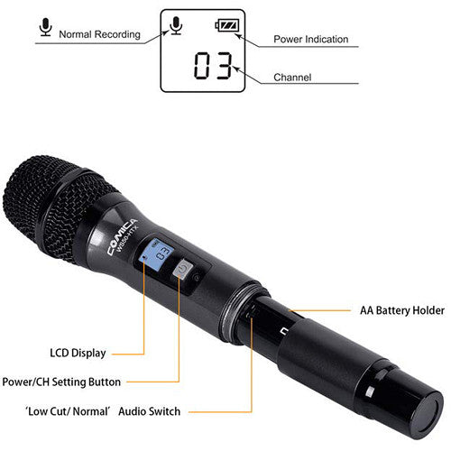 Comica CVM-WS50H Wireless Handheld Microphone Kit for Smartphones