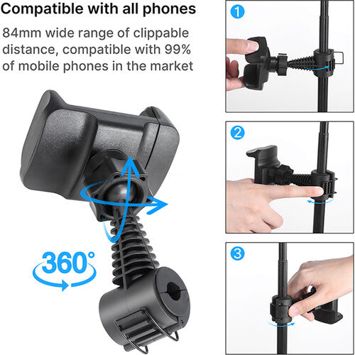 VIJIM Dual 8" Ring Light Vlog Kit with Tripods, Phone Holders & Bluetooth Remotes