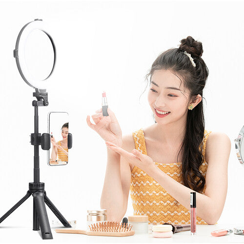 VIJIM Dual 8" Ring Light Vlog Kit with Tripods, Phone Holders & Bluetooth Remotes