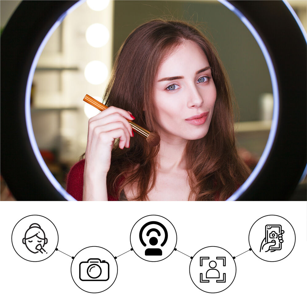 Oben TTVLK-8 Vlogging Kit – 8" LED Ring Light with Tripod & Phone Mount