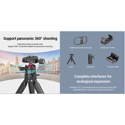 SmallRig All-in-One Smartphone Vlogging Kit – LED Light, Mic, Tripod & Cage