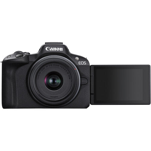 Canon EOS R50 Mirrorless Camera with 18-45mm & 55-210mm Lenses – Black