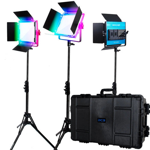 Dracast X Series LED500 RGBWW 3-Light Travel Kit