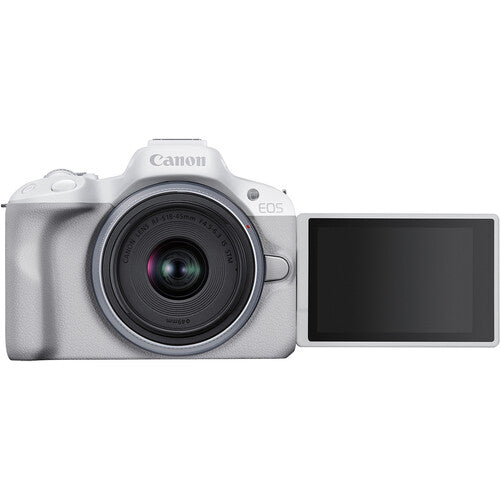 Canon EOS R50 Mirrorless Camera with 18-45mm Lens – White