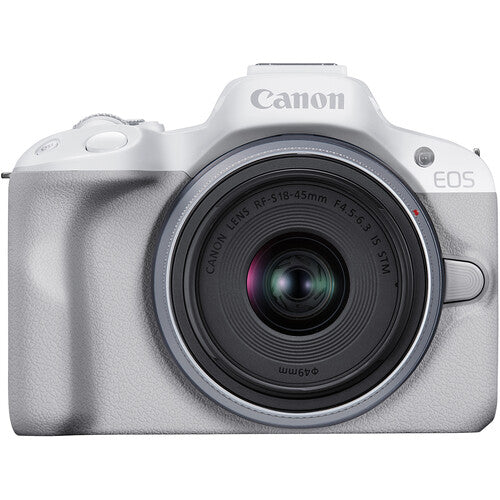 Canon EOS R50 Mirrorless Camera with 18-45mm Lens – White