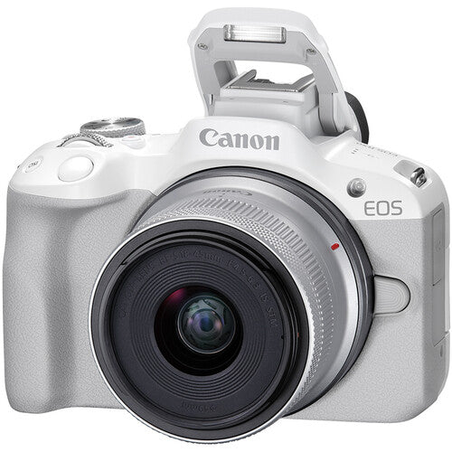 Canon EOS R50 Mirrorless Camera with 18-45mm Lens – White
