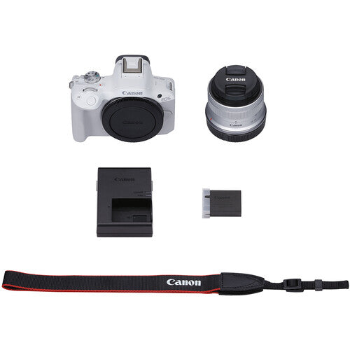 Canon EOS R50 Mirrorless Camera with 18-45mm Lens – White