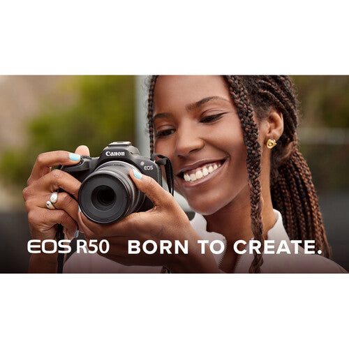 Canon EOS R50 Video Creator Kit with RF-S 10-18mm Lens & Tripod Grip – Black