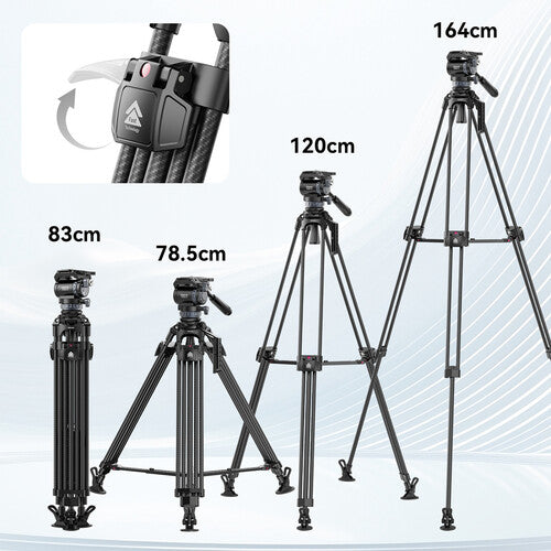 Ulanzi T046 VideoFast Heavy-Duty Carbon Fiber Tripod with Fluid Head