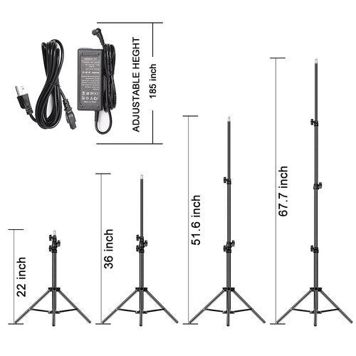 GVM 800D-RGB LED Video Light Panel 2-Light Kit with Stands & Case