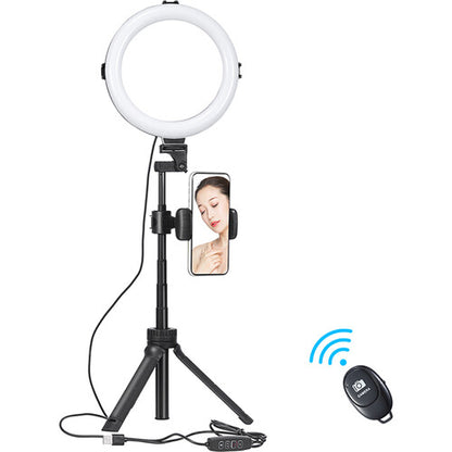 VIJIM Dual 8" Ring Light Vlog Kit with Tripods, Phone Holders & Bluetooth Remotes