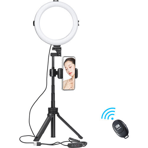 VIJIM Dual 8" Ring Light Vlog Kit with Tripods, Phone Holders & Bluetooth Remotes