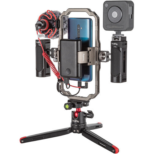 SmallRig All-in-One Smartphone Vlogging Kit – LED Light, Mic, Tripod & Cage
