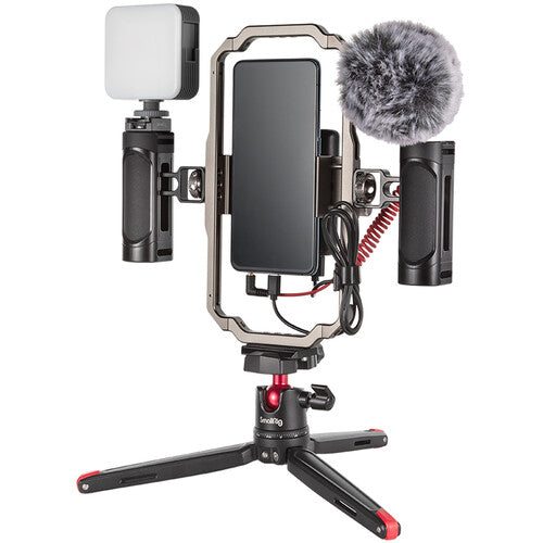 SmallRig All-in-One Smartphone Vlogging Kit – LED Light, Mic, Tripod & Cage