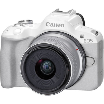 Canon EOS R50 Mirrorless Camera with 18-45mm Lens – White