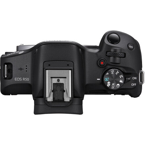 Canon EOS R50 Mirrorless Camera with 18-45mm Lens – Black