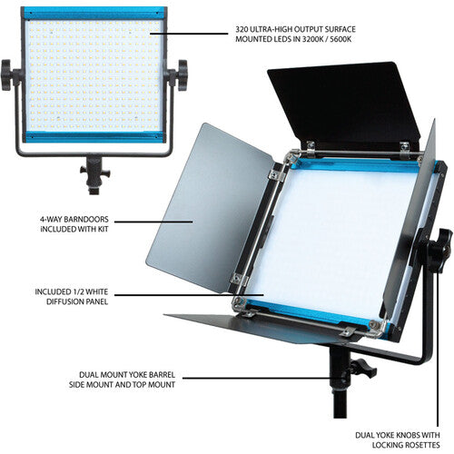 Dracast X Series LED500 Bi-Color LED Light Panel (8x8")