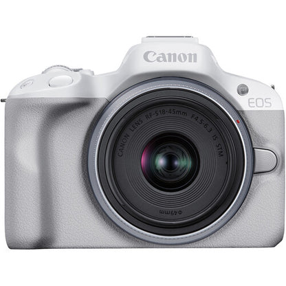 Canon EOS R50 Mirrorless Camera with 18-45mm Lens – White