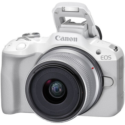 Canon EOS R50 Mirrorless Camera with 18-45mm Lens – White
