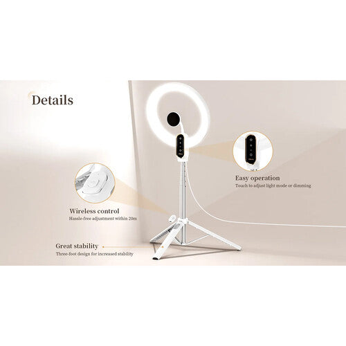 Ulanzi T015 10" Bi-Color LED Ring Light with Magnetic Mount & Telescopic Tripod