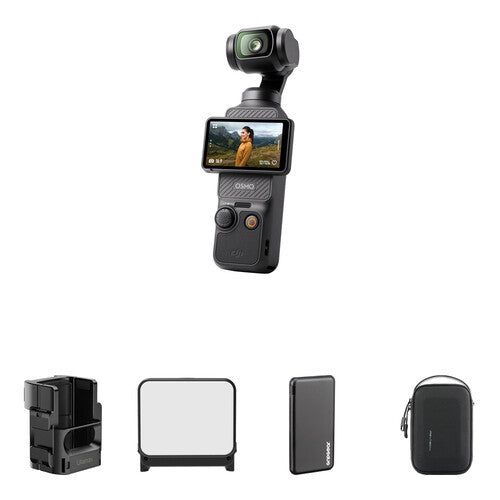 DJI Osmo Pocket 3 LED Light Expansion Kit – Gimbal Camera + LED Light, Power Bank & Case